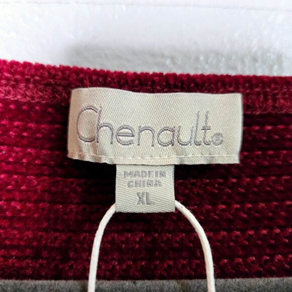 NWT Chenault Women's XL Burgundy Maroon Ox Blood Ribbed Velvet Long Sleeve Dress - Picture 4 of 6